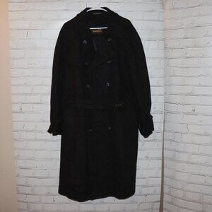 🖤 Fox Run Vintage Wool Trench Coat Men’s Medium (42" Chest) Made in Yugoslavia